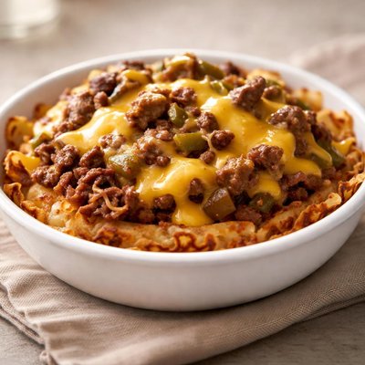 Waffle house cheesesteak hashbrown bowl