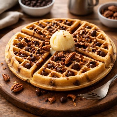 Waffle house chocolate chip and pecan waffle