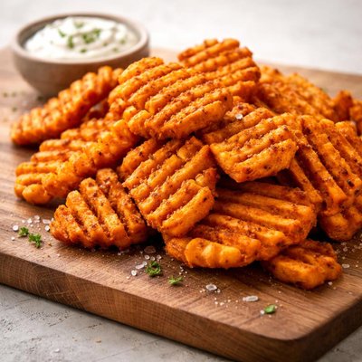 Waffle sweet potato fries