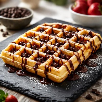 Waffle with chocolate chips