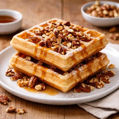 Waffle with nuts