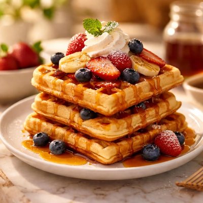 Waffle with toppings