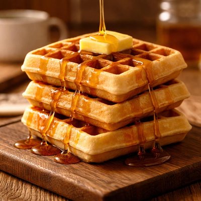 Waffles with syrup
