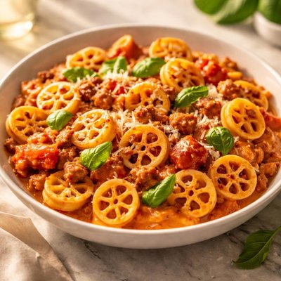 Wagon wheels pasta