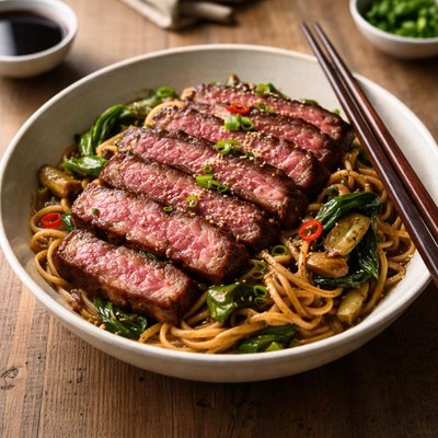 Wagyu steak and noodle