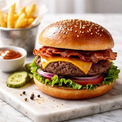 Wall street beef burger