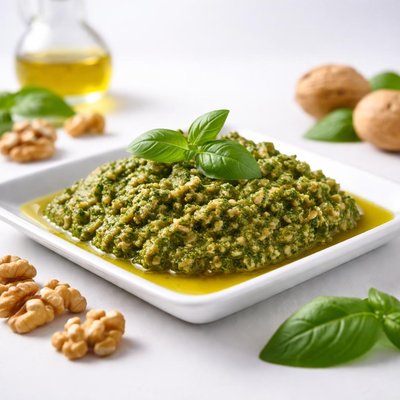 Walnut and pesto sauce