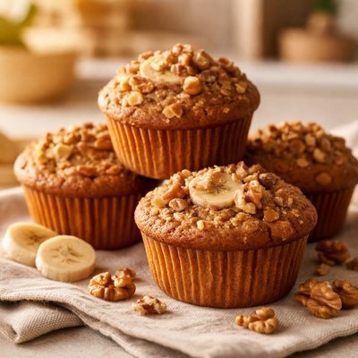 Walnut banana organic muffins