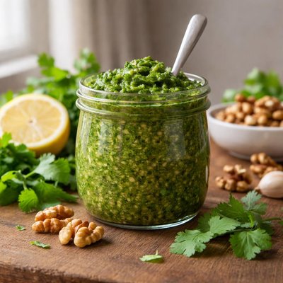 Walnut cilantro pesto