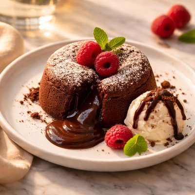 Warm chocolate cake
