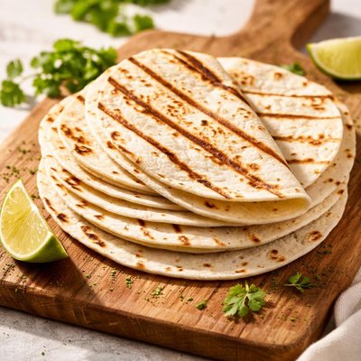 Warm grilled tortilla
