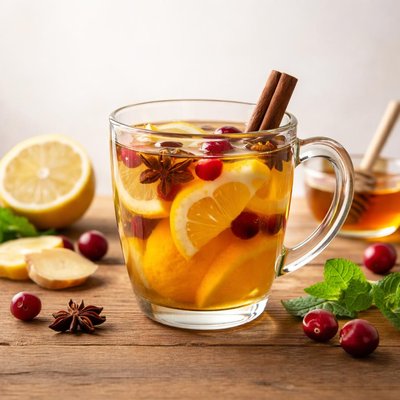 Warm lemon fruit juce