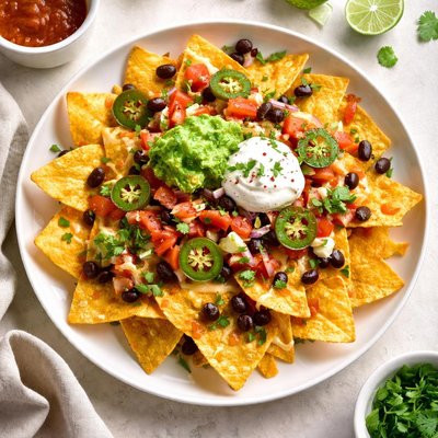 Warm nachos with cheese