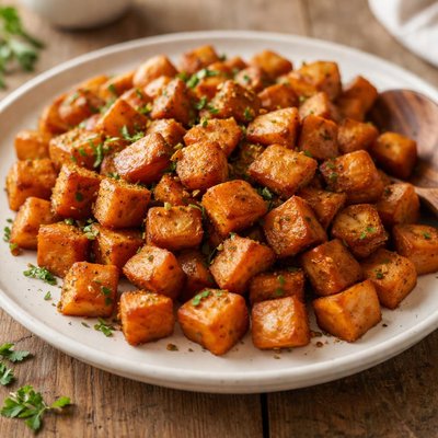 Warm roasted sweet potatoes