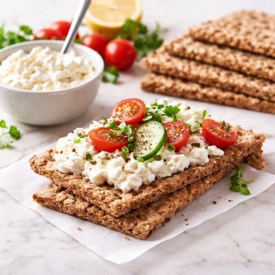 Wasa and cottage cheese