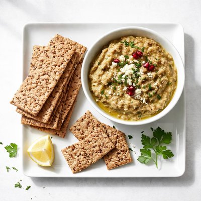 Wasa and melizanosalata