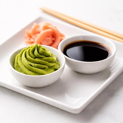 Wasabi and soy sauce