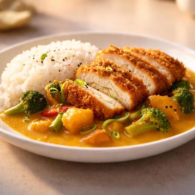 Wasabi pumpkin katsina curry with rice