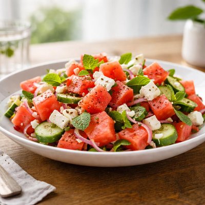 Watermelon and feta salad