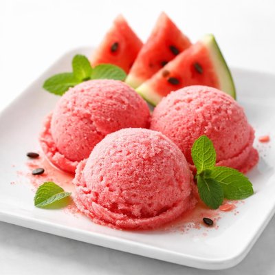 Watermelon sorbet ice cream