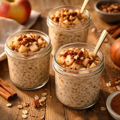 Well plated apple cinnamon overnight oats