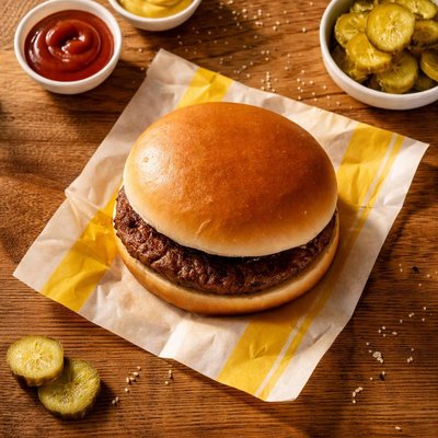 Whataburger plain and dry burger