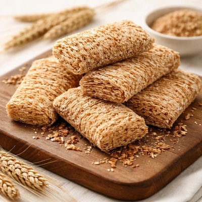 Wheat and bran shredded wheat
