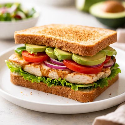 Wheat bread chicken sandwich