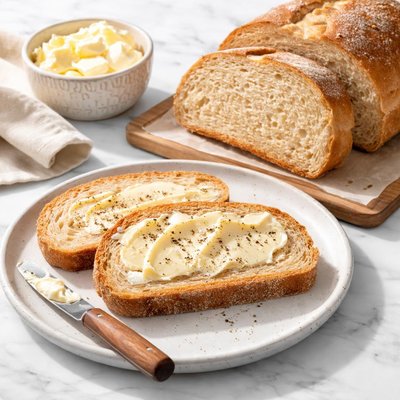 Wheat bread with butter