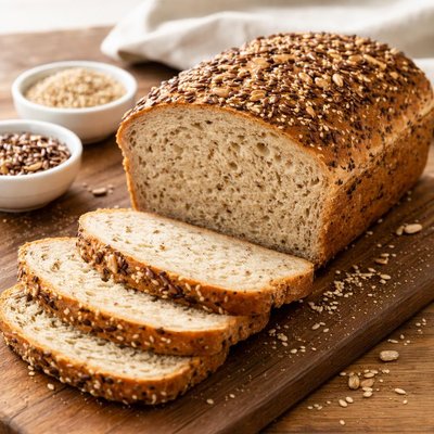 Wheat bread with seeds and quinoa