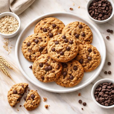 Wheat cookies with chocolate