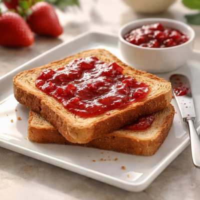 Wheat toast with jam