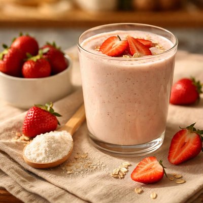 Whey and strowberries