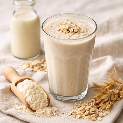 Whey protein shake with oatmilk