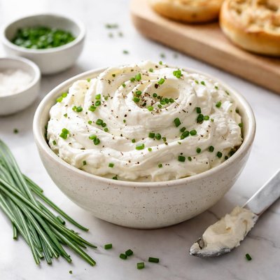 Whipped chive cream cheese