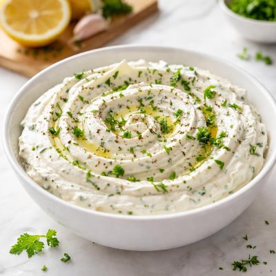 Whipped garlic and herb cream cheese