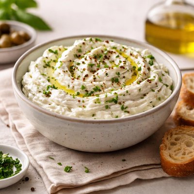 Whipped herb mozzarella cheese