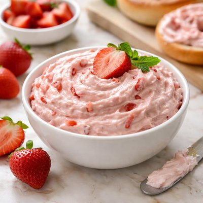 Whipped strawberry cream cheese