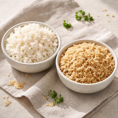 White and brown rice