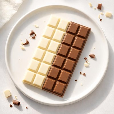White and milk chocolate bar
