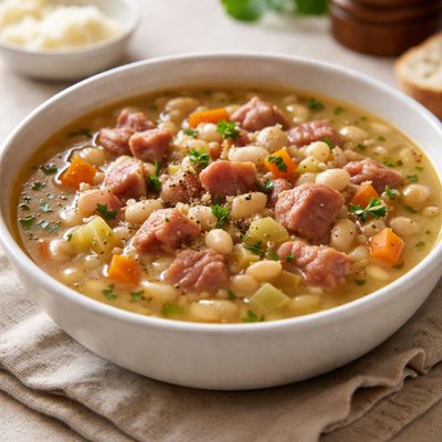 White bean and ham soup