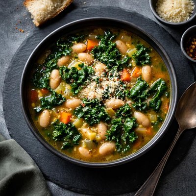 White bean and kale soup
