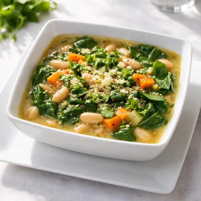White bean spinach soup