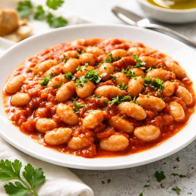 White beans in tomato sauce