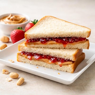 White bread peanut butter and jelly