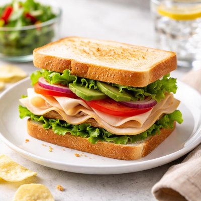 White bread sandwich