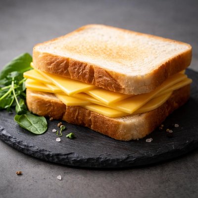 White bread sandwich with cheese