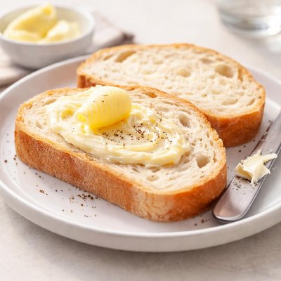 White bread with butter