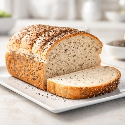 White bread with chia seeds