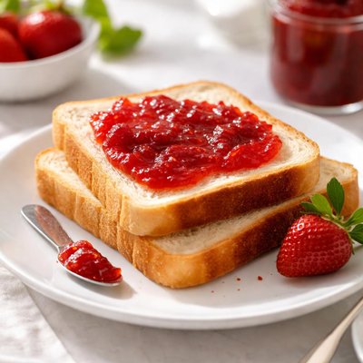 White bread with jam